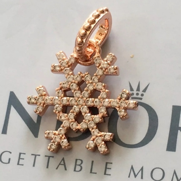 Pandora rose gold pave sparkling snowflake charm. - Picture 7 of 8